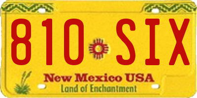 NM license plate 810SIX