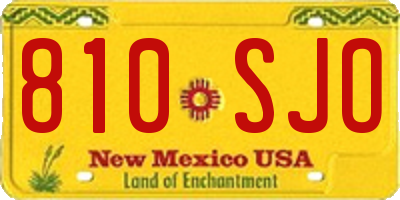 NM license plate 810SJO