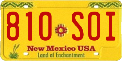 NM license plate 810SOI
