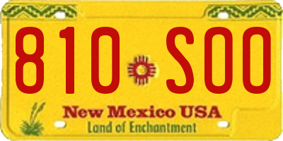 NM license plate 810SOO