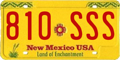 NM license plate 810SSS