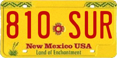NM license plate 810SUR