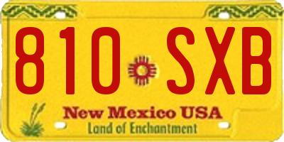 NM license plate 810SXB