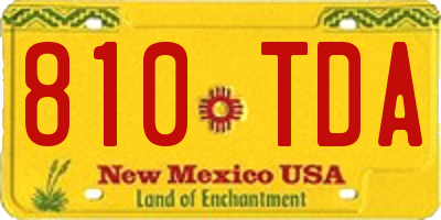 NM license plate 810TDA