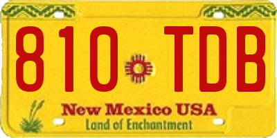 NM license plate 810TDB