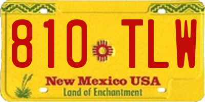 NM license plate 810TLW