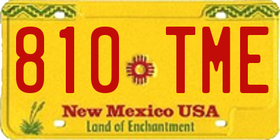 NM license plate 810TME