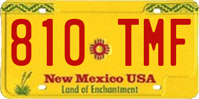 NM license plate 810TMF