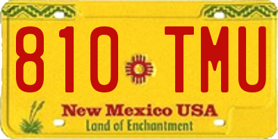 NM license plate 810TMU
