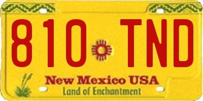 NM license plate 810TND