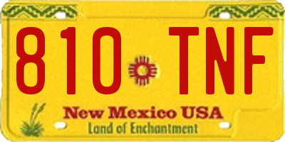 NM license plate 810TNF