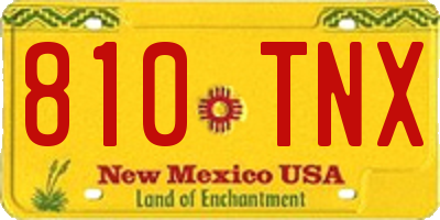 NM license plate 810TNX