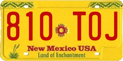 NM license plate 810TOJ