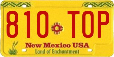 NM license plate 810TOP