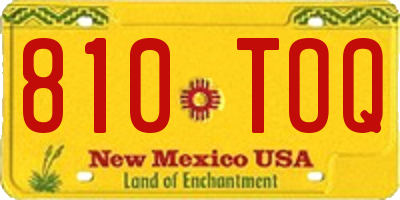 NM license plate 810TOQ