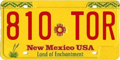NM license plate 810TOR