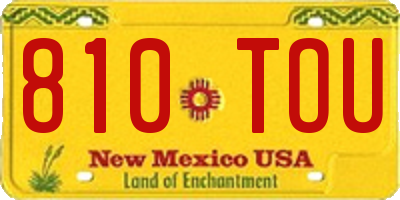 NM license plate 810TOU