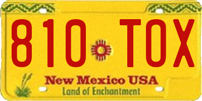 NM license plate 810TOX