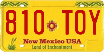 NM license plate 810TOY