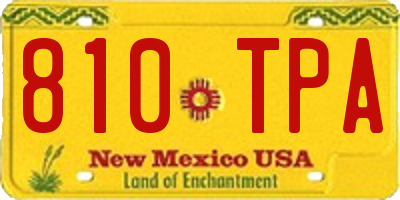 NM license plate 810TPA
