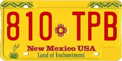 NM license plate 810TPB