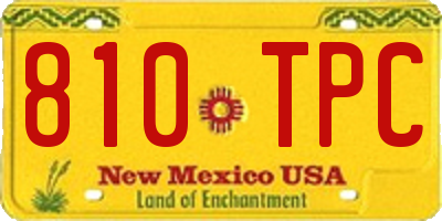 NM license plate 810TPC
