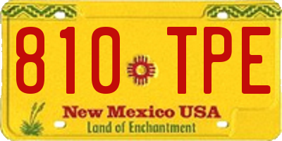 NM license plate 810TPE