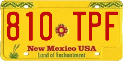 NM license plate 810TPF