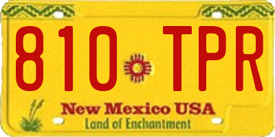 NM license plate 810TPR