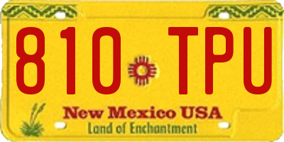 NM license plate 810TPU