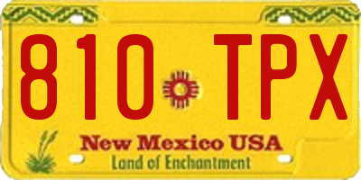 NM license plate 810TPX