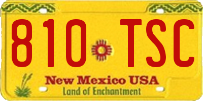 NM license plate 810TSC