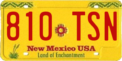 NM license plate 810TSN