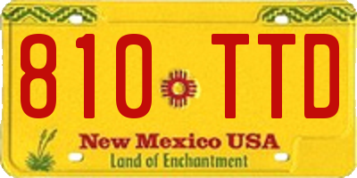 NM license plate 810TTD