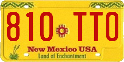 NM license plate 810TTO