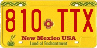 NM license plate 810TTX