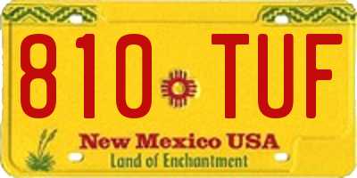 NM license plate 810TUF