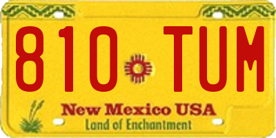 NM license plate 810TUM