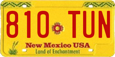 NM license plate 810TUN