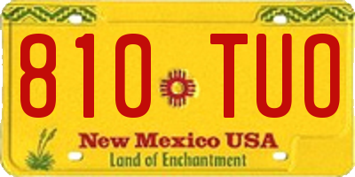 NM license plate 810TUO