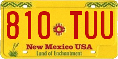 NM license plate 810TUU