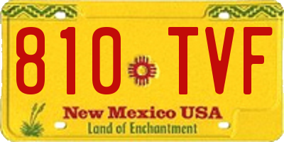 NM license plate 810TVF