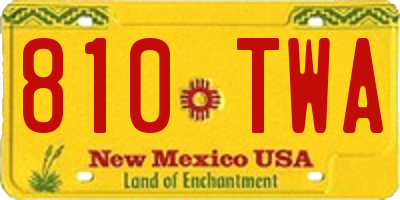 NM license plate 810TWA