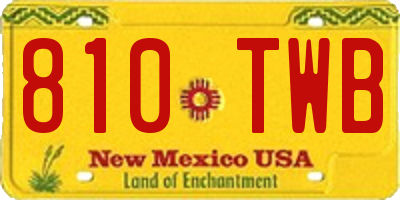 NM license plate 810TWB