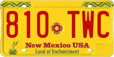 NM license plate 810TWC
