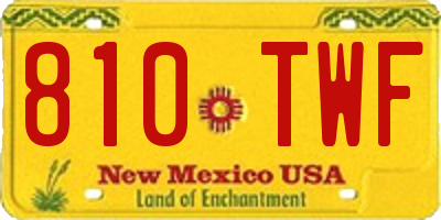 NM license plate 810TWF