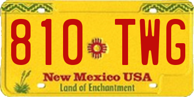 NM license plate 810TWG