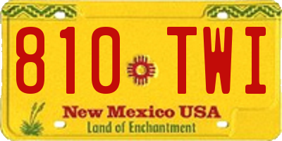 NM license plate 810TWI