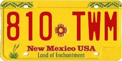 NM license plate 810TWM