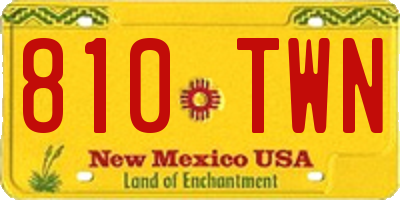 NM license plate 810TWN